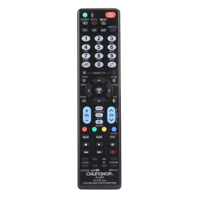 Chunghop Universal Remote Controller for LG LED HDTVs - black replacement remote with numeric keypad, navigation pad, volume and channel buttons