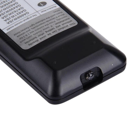 Alt Tag: Chunghop Universal Remote for Sharp LED and LCD TVs back view showing battery compartment and IR emitter