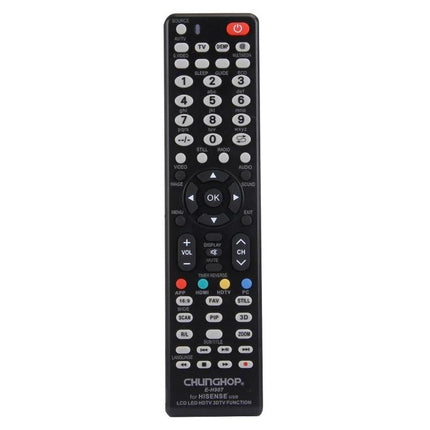 Chunghop Universal Remote Controller for Hisense TVs - black replacement remote with numeric pad and navigation buttons