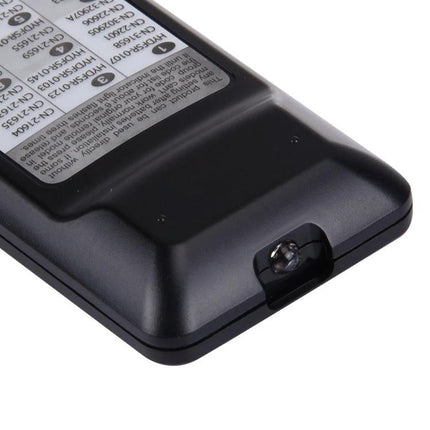 Chunghop Universal Remote Controller for Hisense TVs back view showing IR emitter and battery cover, ready-to-use replacement remote