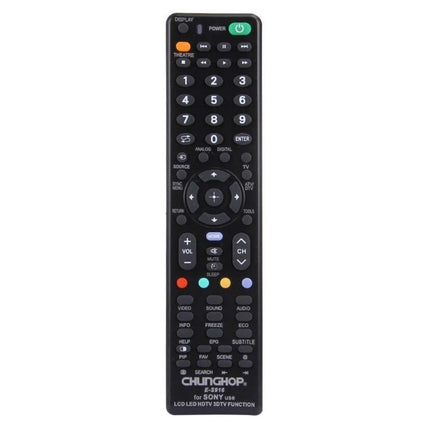 Chunghop Universal Remote for Sony LED and LCD TVs Control - black full-size replacement remote with numeric keypad and navigation buttons
