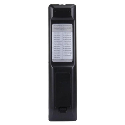 Chunghop Universal Remote for Sony LED and LCD TVs Control - black replacement remote showing battery compartment and model compatibility label