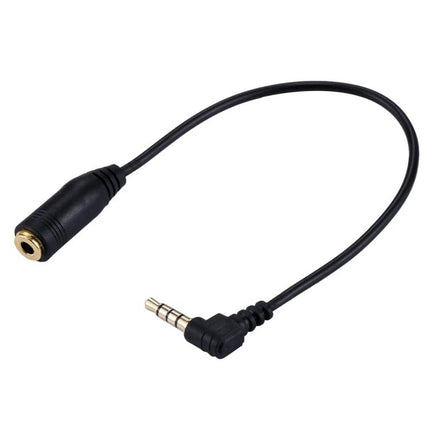 3.5mm Audio Extension Cable for Headsets, 20cm Black Cable – compact 20cm black extension with right-angle 3.5mm plug and female jack for headsets and mics