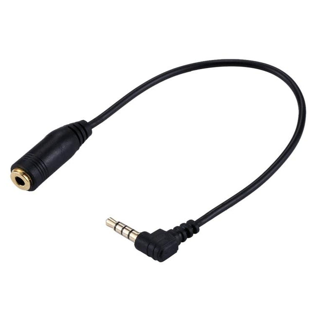 3.5mm Audio Extension Cable for Headsets, 20cm Black Cable – compact 20cm black extension with right-angle 3.5mm plug and female jack for headsets and mics