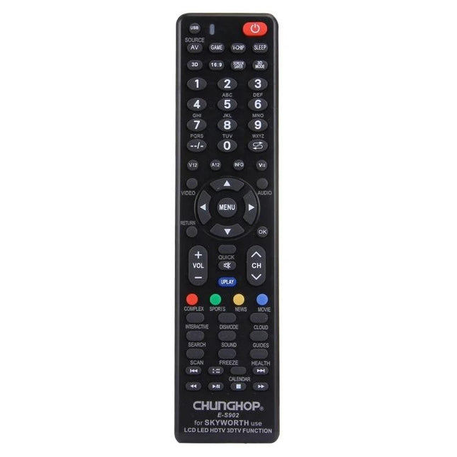 Chunghop Universal Remote Controller for Skyworth LED Televisions replacement remote with numeric keypad and navigation buttons