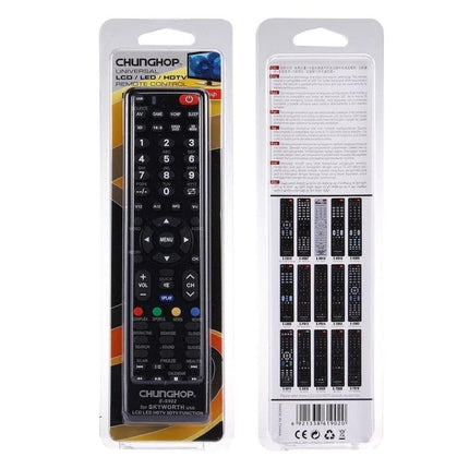 Chunghop Universal Remote Controller for Skyworth LED Televisions - black replacement remote in retail blister pack