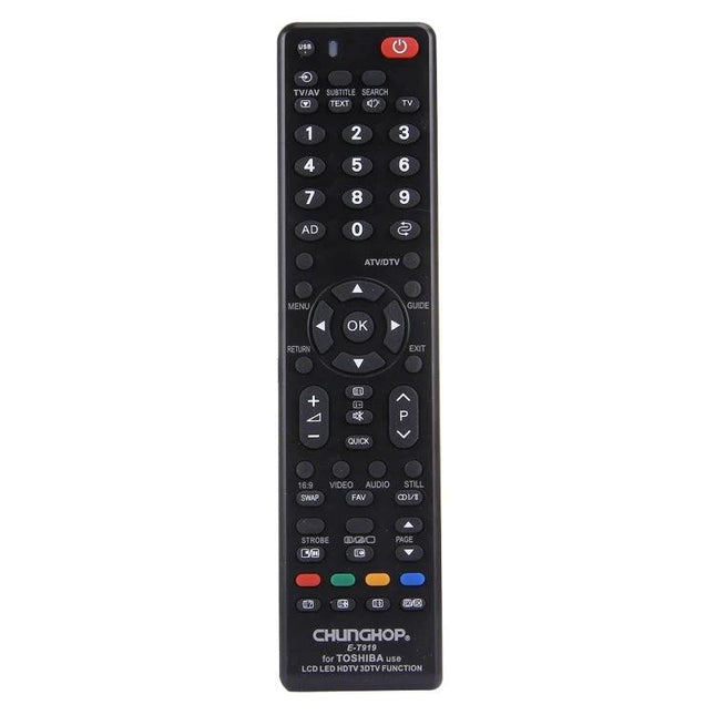 Chunghop Universal Remote Controller for Toshiba LED TVs - black replacement remote with numeric keypad and navigation buttons