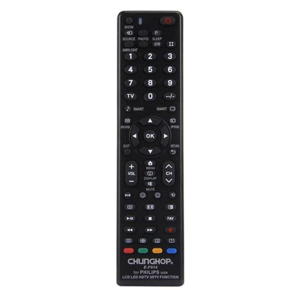 CHUNGHOP Universal Remote Controller for Philips Television Sets - black replacement remote for Philips LED TVs, plug-and-play battery powered