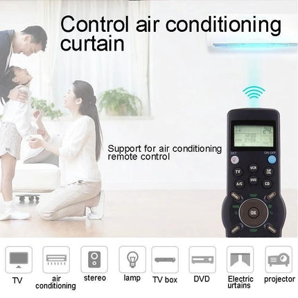 Chunghop Universal LCD Remote Controller for TV and Appliances controlling air conditioner and multiple home devices