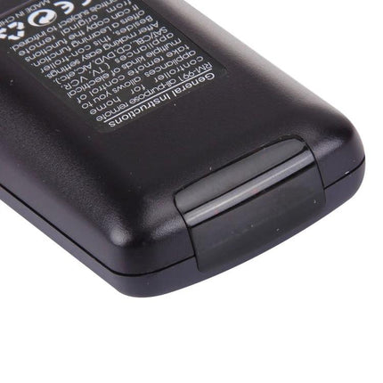 Chunghop Universal LCD Remote Controller for TV and Appliances back view showing battery compartment and infrared emitter