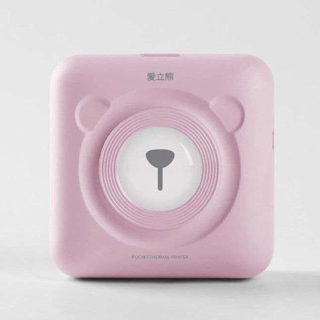 Peripage A6 Portable Thermal Printer for Photos and Labels pink bear-style pocket thermal printer printing photos and labels