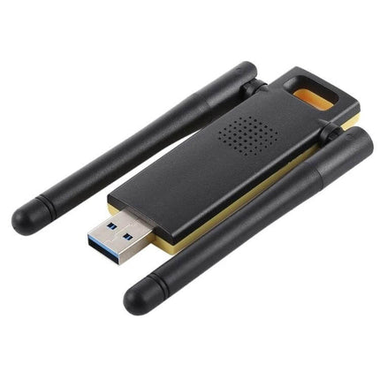 Dual-Band USB 3.0 WiFi Adapter for Wireless Internet Access black USB dongle with dual antennas for stable 802.11ac wireless connection