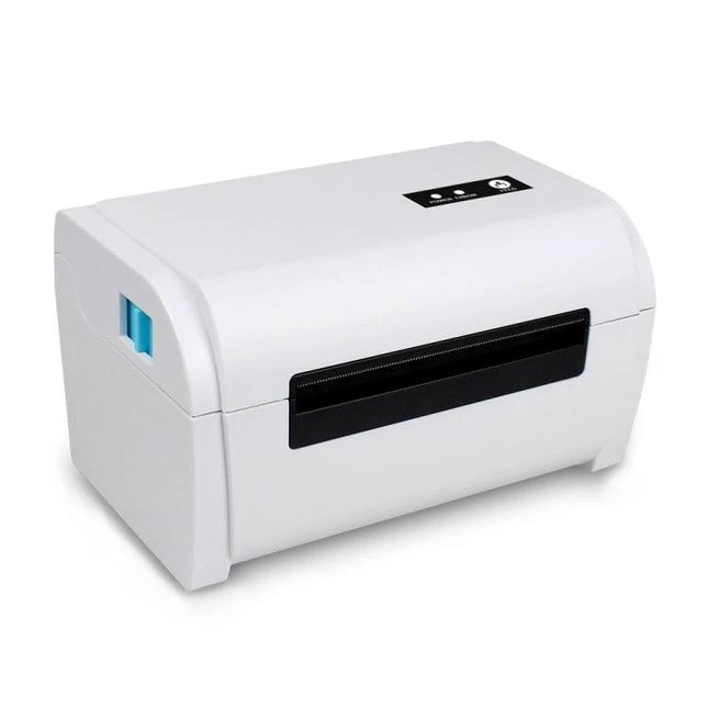 Portable Bluetooth Thermal Ticket Printer with Holder shown on white background, compact thermal receipt and label printer with external holder