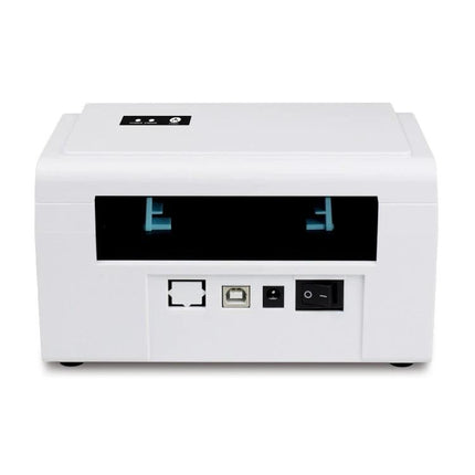 Portable Bluetooth Thermal Ticket Printer with Holder showing front ports, bracket and paper feed for retail receipts and tickets