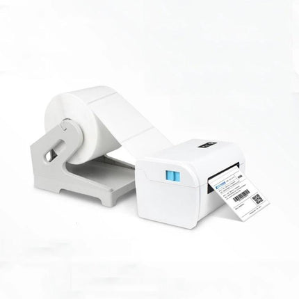 Portable Bluetooth Thermal Ticket Printer with Holder printing a receipt with external roll holder for retail labels and tickets