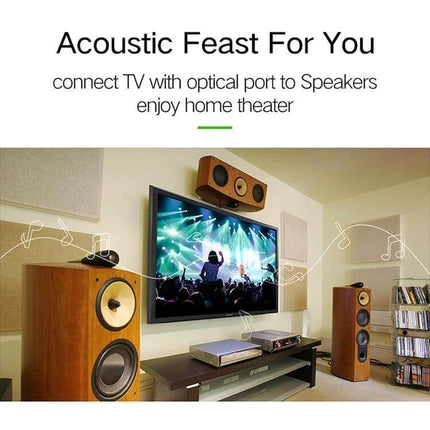 Toslink Optical Audio Cable for Home Entertainment, 1 Meter connecting TV optical port to soundbar and speakers for clear interference-free audio