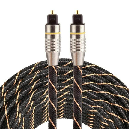 10-Meter Toslink Optical Audio Cable for Digital Connections black braided cable with gold-plated connectors for clear digital audio