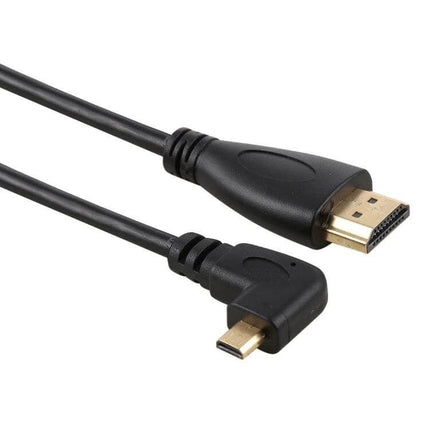 50cm Right-Angled HDMI to Micro HDMI Cable for Devices showing gold-plated HDMI and right-angled Micro HDMI connectors