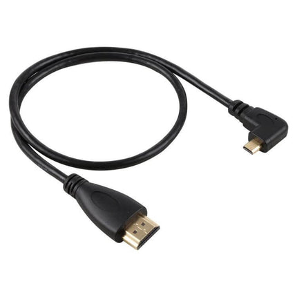 50cm Right-Angled HDMI to Micro HDMI Cable for Devices with gold-plated connectors and right-angled micro HDMI end