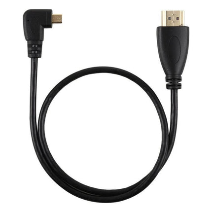 50cm Right-Angled HDMI to Micro HDMI Cable for Devices with gold-plated connectors and right-angled Micro HDMI end