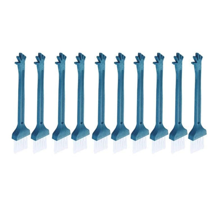 Compact Multipurpose Cleaning Brush for Electronics and Windows - set of ten blue compact brushes for keyboards, screens, laptops and window dusting