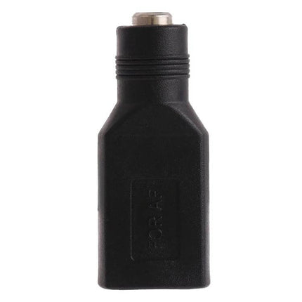 USB Female to 5.5mm Adapter for Device Connections compact black adapter bridging USB female to 5.5 x 2.1mm plug for travel and temporary setups