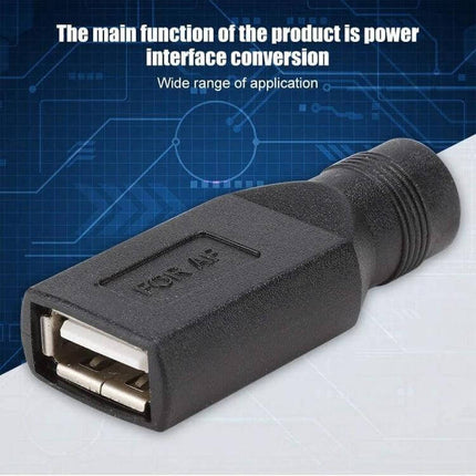 USB Female to 5.5mm Adapter for Device Connections compact USB-A female to 5.5x2.1mm power interface conversion adapter