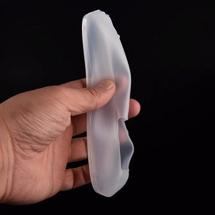 Waterproof Silicone Protective Cover for Smart TV Remotes, 5 Pack - translucent silicone remote sleeve held in hand