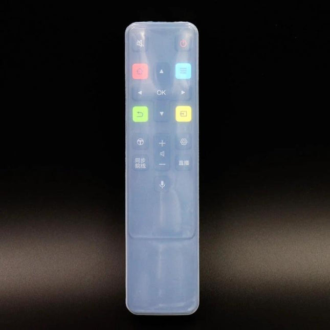 Waterproof Silicone Protective Cover for TCL 4A Remote Control - translucent blue silicone sleeve protects against spills, dust, kids and pets