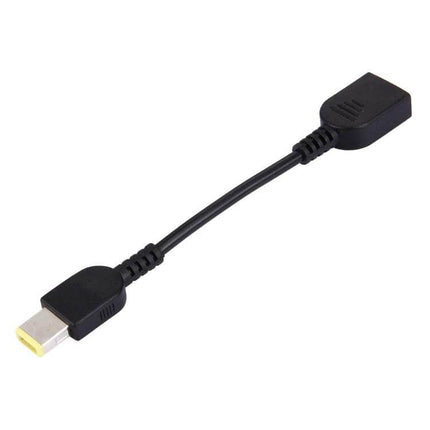 Lenovo Laptop Power Adapter Cable with Big Square Interface connecting first-generation Lenovo laptops for reliable travel and backup power