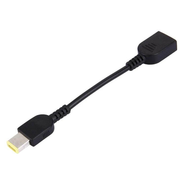 Lenovo Laptop Power Adapter Cable with Big Square Interface connecting first-generation Lenovo laptops for reliable travel and backup power