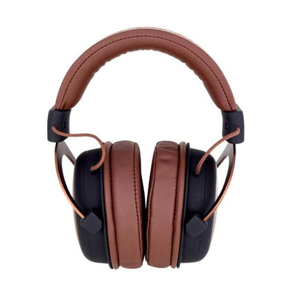 ISK Wired Studio Headphones Closed Over Ear For Monitoring brown closed-back over-ear studio headphones for tracking