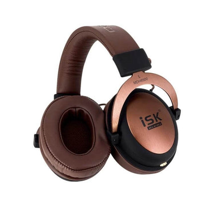 ISK Wired Studio Headphones Closed Over Ear For Monitoring brown closed-back studio headphones for tracking