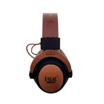ISK Wired Studio Headphones Closed Over Ear For Monitoring brown closed-back over-ear studio headphones for tracking