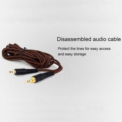 ISK Wired Studio Headphones Closed Over Ear For Monitoring detachable brown braided audio cable with gold 3.5mm connectors