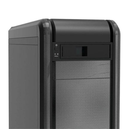 ORICO Enclosure for 3.5 Inch Internal Hard Drives in Optical Bays installed in desktop PC optical bay, front view