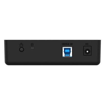 ORICO Enclosure for 2.5 and 3.5 Inch HDD Storage and Backup - rear view showing USB 3.0 port, power button and DC input for easy external drive access