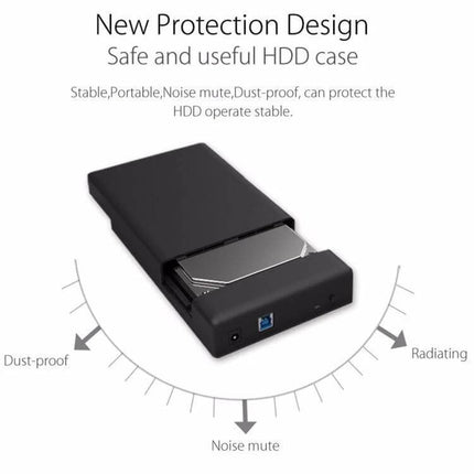 ORICO Enclosure for 2.5 and 3.5 Inch HDD Storage and Backup – USB 3.0 external HDD case, dust-proof, noise-mute design for quick backups and data access