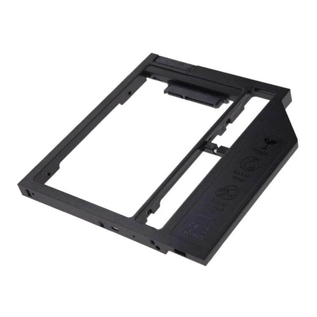 Universal Adapter for 9.5mm Hard Drive Caddy in Laptops for Storage - black 2.5" SATA optical bay conversion frame