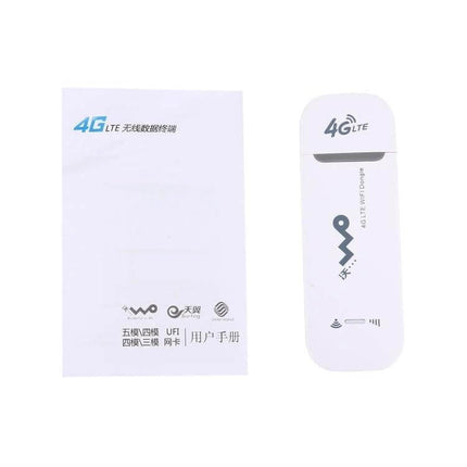 4G WiFi Wireless USB Modem for Portable Internet Access - white 4G LTE USB modem with user manual, portable internet for laptop and travel