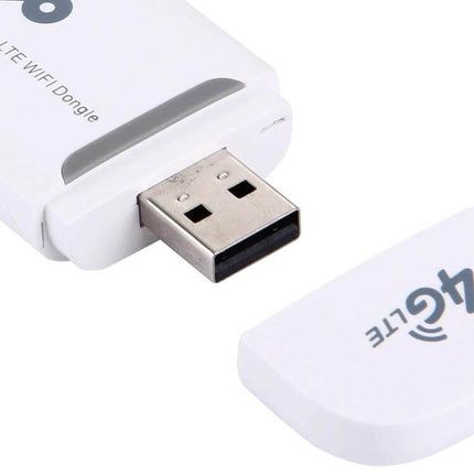 4G WiFi Wireless USB Modem for Portable Internet Access - white USB dongle with removable cap shown