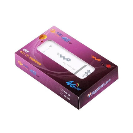 4G WiFi Wireless USB Modem for Portable Internet Access - white 4G LTE USB modem in retail packaging for travel and remote work