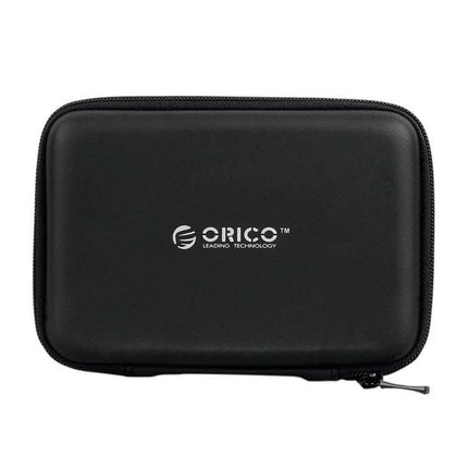 ORICO Protective Case for 2.5 Inch Hard Drives black zippered travel case with logo, shockproof and moisture-resistant storage