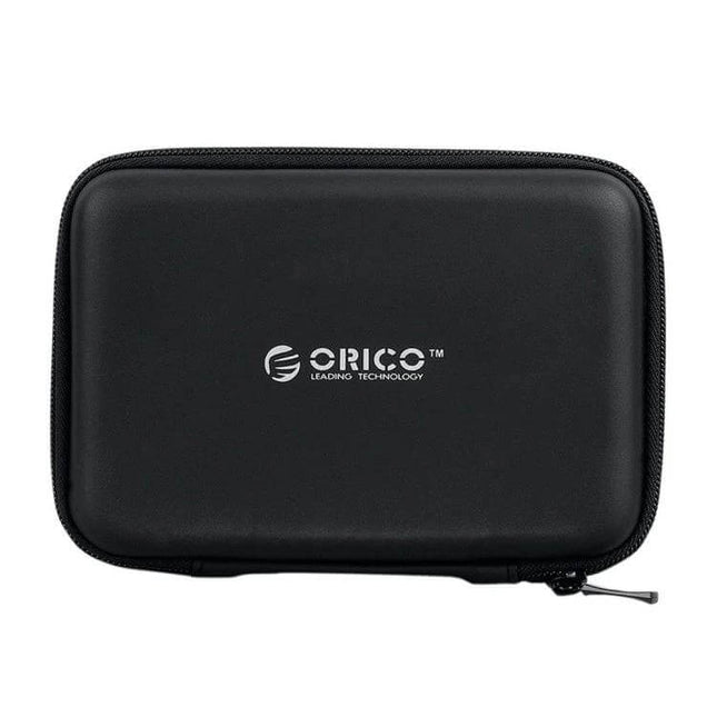 ORICO Protective Case for 2.5 Inch Hard Drives black zippered travel case with logo, shockproof and moisture-resistant storage