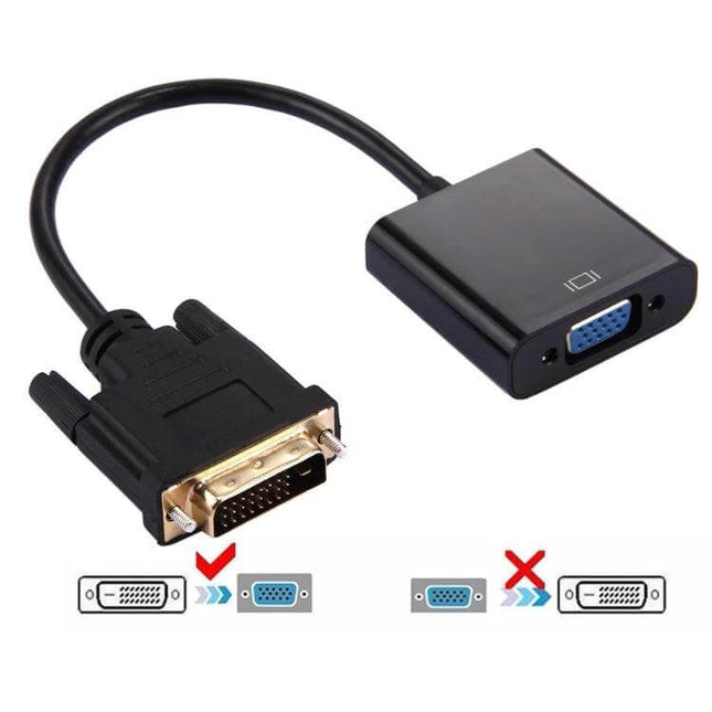 DVI-D to VGA Adapter for Monitors and TVs connecting a DVI-D computer output to a VGA monitor or projector for home office use