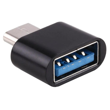 Compact USB-C Adapter for Daily Device Connections and Travel - black USB-A to USB-C OTG adapter for charging and data transfer
