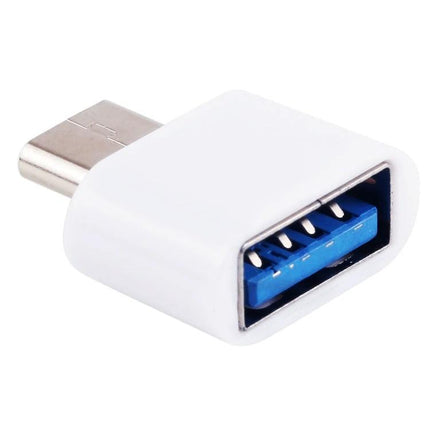 Compact USB-C Adapter for Daily Device Connections and Travel - white USB-C to USB-A OTG adapter for charging and data transfer