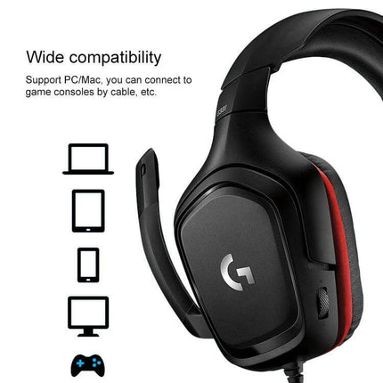Logitech Stereo Gaming Headset For Comfortable Long Sessions with 50mm drivers adjustable headband and foldable mic