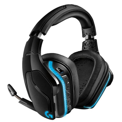 Logitech Wireless Gaming Headset Comfortable Everyday Use black wireless DTS 7.1 headset with foldable mic and LED accents