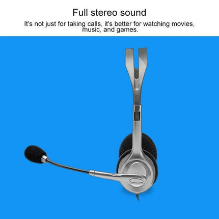 Logitech Wired Stereo Headset With Inline Mic For Calls full stereo headset with noise-reducing mic and 3.5mm plug